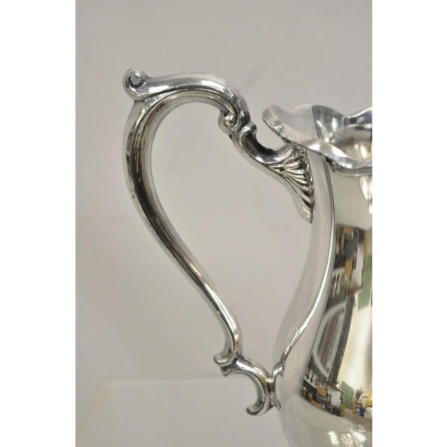 F.B. Rogers Silver Co. Vintage Fb Rogers "Georgetown" Victorian Bulbous Silver Plated Water Pitcher For Sale - Image 4 of 11