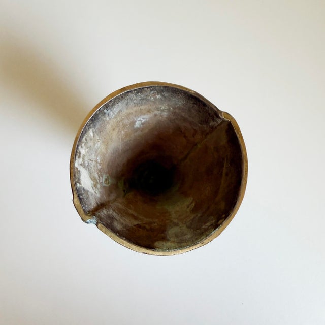 Rustic European Vintage Handmade Chalice Cup Vase For Sale - Image 3 of 6