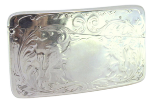 Cardboard Box in Embossed Silver with Coat of Arms for Monogram and Lions