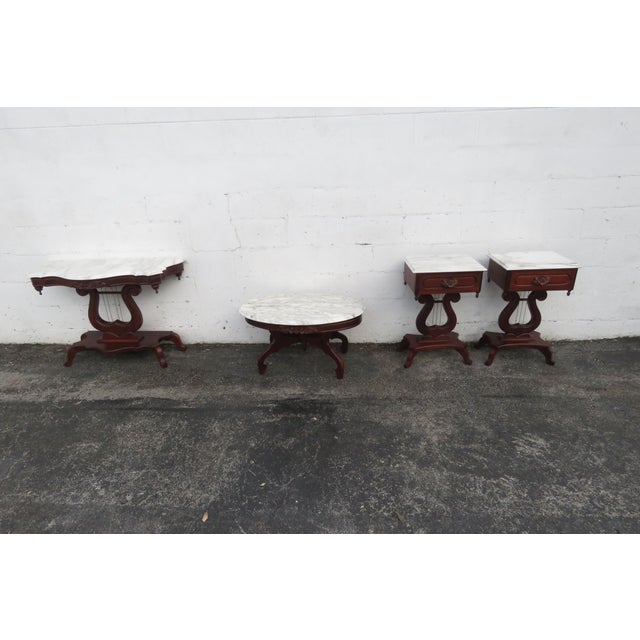 Mid 20th Century Victorian Style Oval Marble Top Carved Coffee Table For Sale - Image 13 of 13