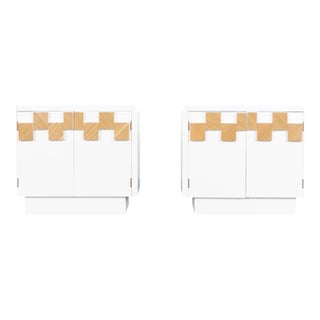 Mid-Century Modern Brutalist “Staccato” Lacquer Nightstands by Lane For Sale