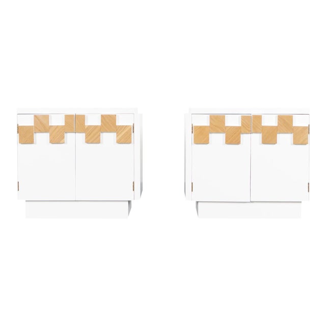 Mid-Century Modern Brutalist “Staccato” Lacquer Nightstands by Lane For Sale