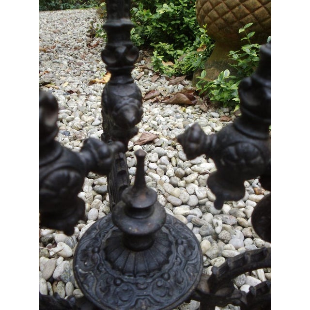 Antique Historicist Flower Stand in Cast Iron For Sale - Image 6 of 16