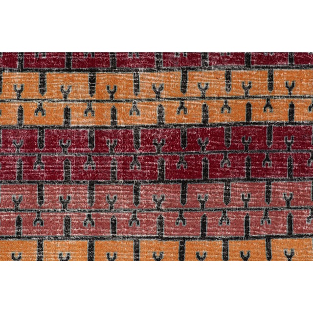 Mid-Century Modern Vintage Zeki Müren Rug With Polychromatic Geometric Stripes From Rug & Kilim For Sale - Image 3 of 8