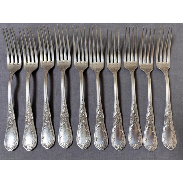 Antique French Early 1900s Lux Silverplate Flatware--29 Pieces For Sale - Image 4 of 10