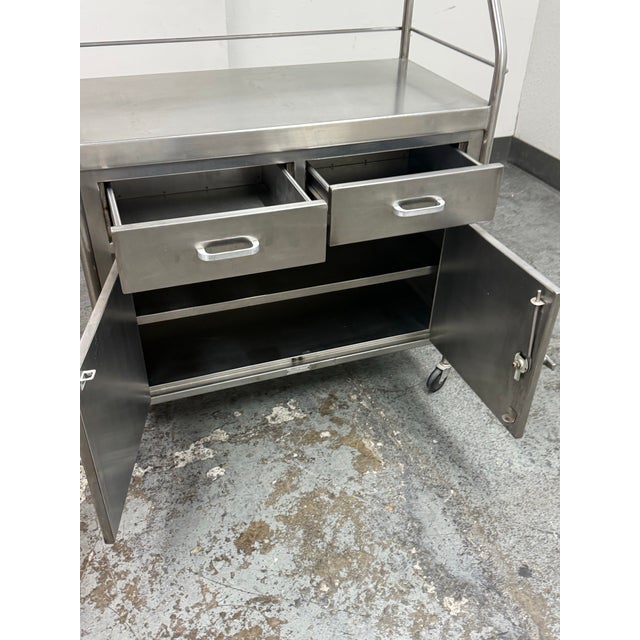 Shampaine Co. Stainless Steel Rolling Cabinet, Vintage For Sale - Image 10 of 12