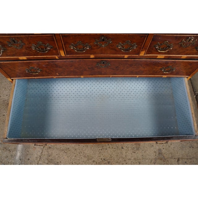 Antique English George II Style Oyster Burl Yew Bachelors Chest Dresser Commode For Sale - Image 14 of 18