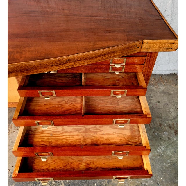 Restored Early 19th Century Maple & Mahogany Map Maker Cartographer