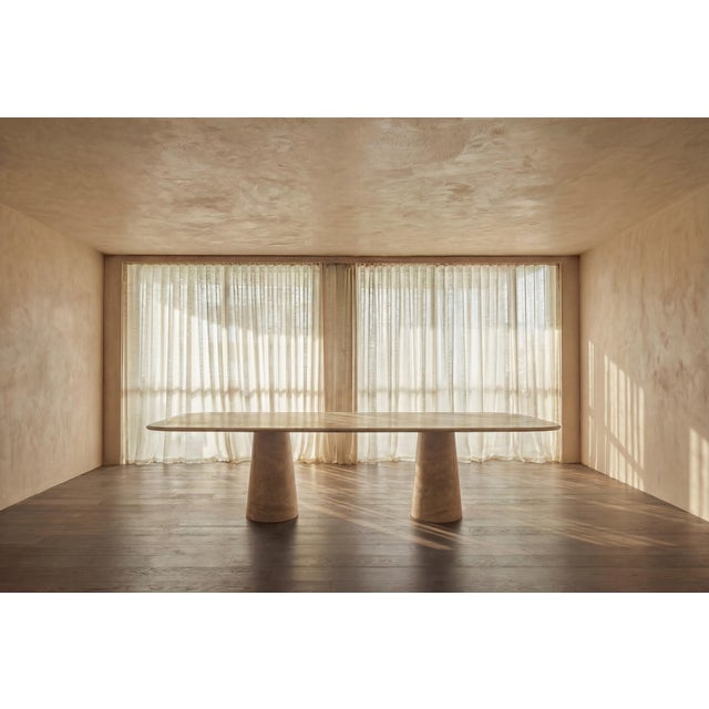Stone Filled Travertine Rectangle Angelo Dining Table by My Habitat Design For Sale - Image 7 of 7