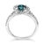 Early 21st Century 14K White Gold 1-1/3 Cttw White & Blue Diamond Interweaving Double Halo Cocktail Statement Ring (G-H and Fancy Blue Color, SI2-I1 Clarity) - Size 7 For Sale - Image 5 of 7