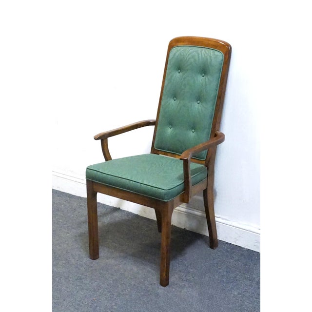 BURLINGTON HOUSE Solid Birch Mid Century Transitional Upholstered Dining Arm Chair 43" High 21" Wide 24" Deep Seat: 19"...