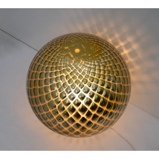 Mid-Century Modern Mid-Century Modern Italian Murano Glass & Gold Diamond Table Lamp, 1970s For Sale - Image 3 of 7