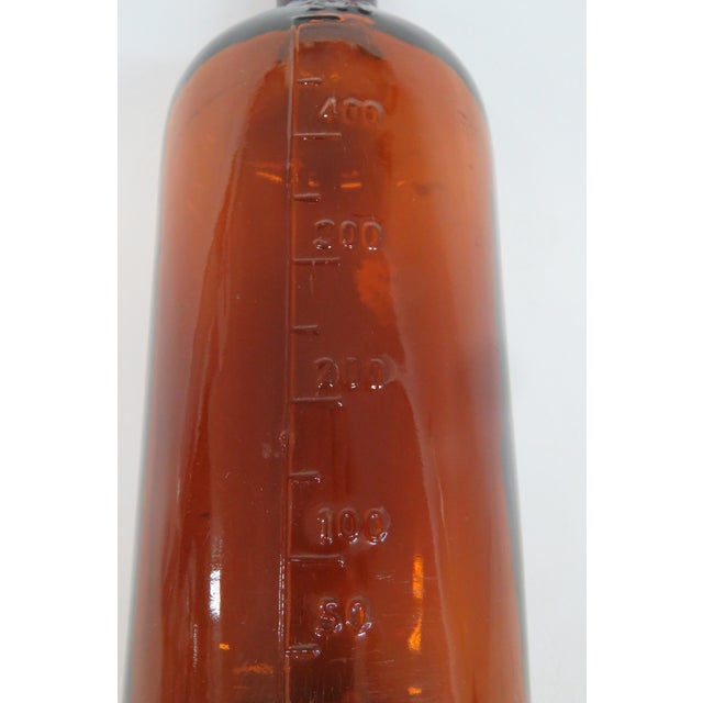 Rustic Amber Glass Apothecary Bottle 500 Mils Embossed Pharmacy Medicinal Vessel 4492b For Sale - Image 3 of 10