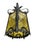 Black Gothic Lantern in Wrought Iron and Amber Glass, 1960s For Sale - Image 8 of 11