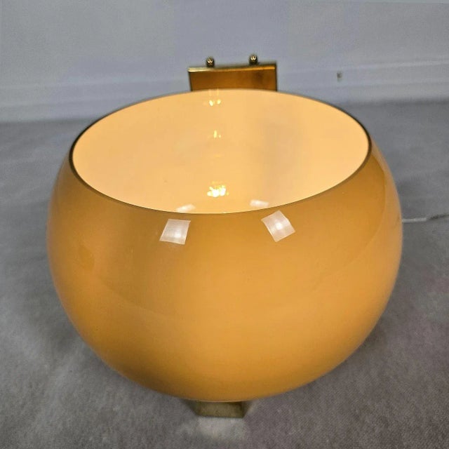 1980s Pair of Brown Glass and Brass Sconces, Mid Century Modern For Sale - Image 4 of 12