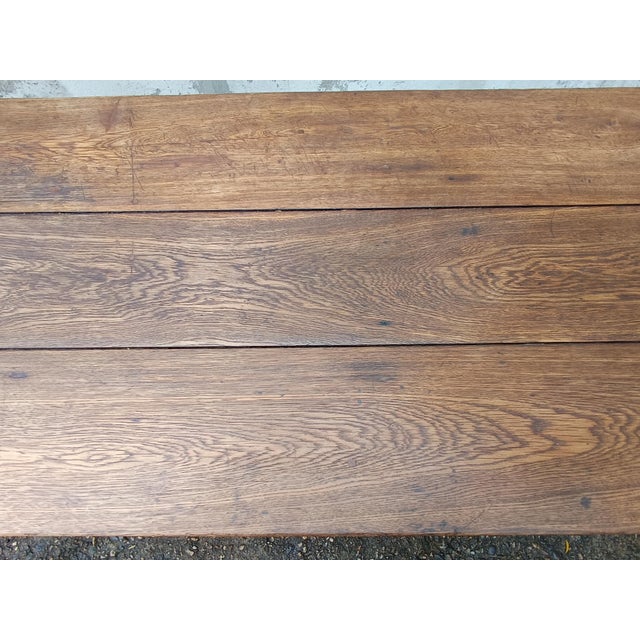 Rustic Oak Farmhouse Table For Sale - Image 12 of 18