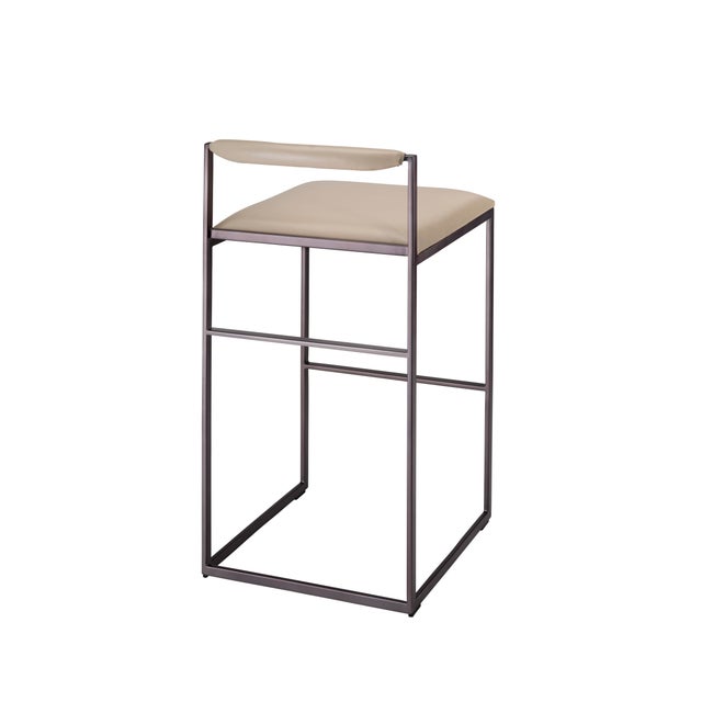 2020s Bradbury Bar Stool, Cream Leather For Sale - Image 5 of 6
