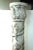 1940's Carved European pedestal column in weathered white. Exceptional trailing vines and acanthus leaf carvings...
