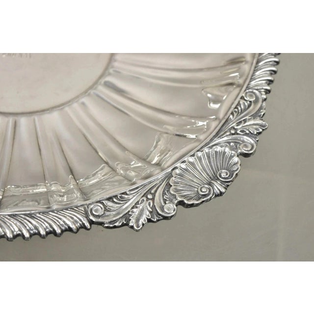 Metal Antique "Barefoot Mailman Rally 1962" Award Silver Plated Serving Platter Tray For Sale - Image 7 of 10