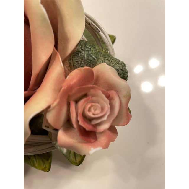 Rose Vintage 1970s Floral Ceramic Nightlight, Hand-Painted Rose Motif. For Sale - Image 8 of 8