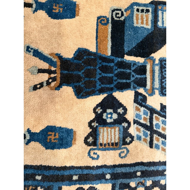 Early 20th Century Antique Chinese Peking Rug With Scholar Objects 2'3" X 4'3" For Sale - Image 5 of 15