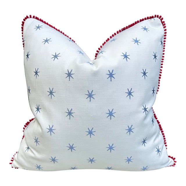 Traditional Americana Star Throw Pillow For Sale