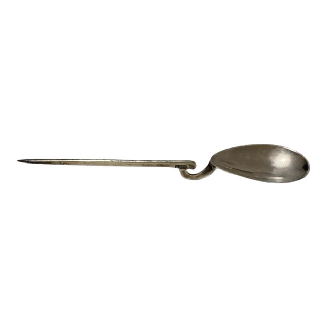 Late 20th Century 900 Silver Replica Roman Gooseneck Spoon For Sale