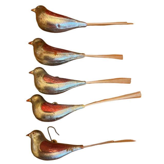 Vintage 1960s Jewelbrite Botanical & Bird Christmas Ornaments — Set of 14 For Sale - Image 12 of 14