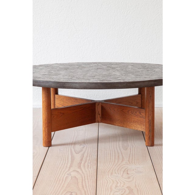 1970s French Oak Coffee Table with Fossils, 1960s For Sale - Image 5 of 10