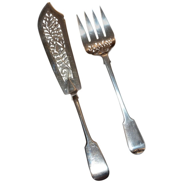 George Angell Sterling Silver Fish Set in Case, Circa 1875, London For Sale - Image 12 of 12