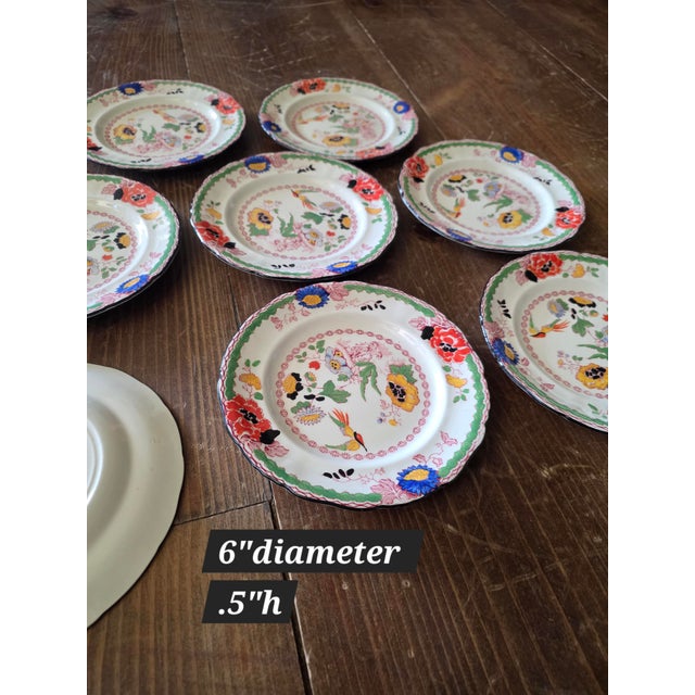 English Eight Early 19th Century Mason's Persiana Pattern Bread Plates For Sale - Image 3 of 9