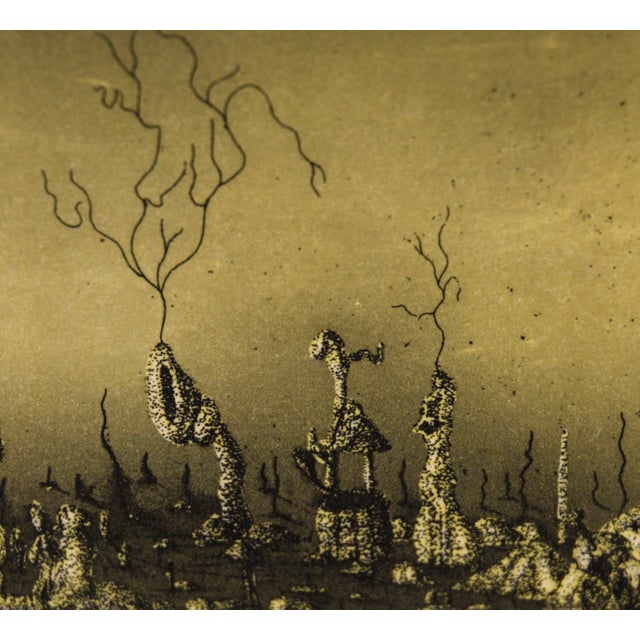 "Arian Moon Chance" - 1975 Surrealist Lithograph on Paper by Jim Crabb For Sale - Image 4 of 5