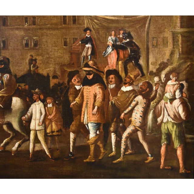 Workshop of Michelangelo Cerquozzi, Carnevale a Roma in Piazza Navona, 1650, Oil on Canvas For Sale - Image 12 of 14
