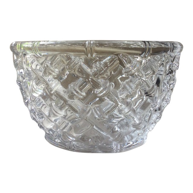 Tiffany Bamboo Pattern Crystal Large Salad Bowl Chairish