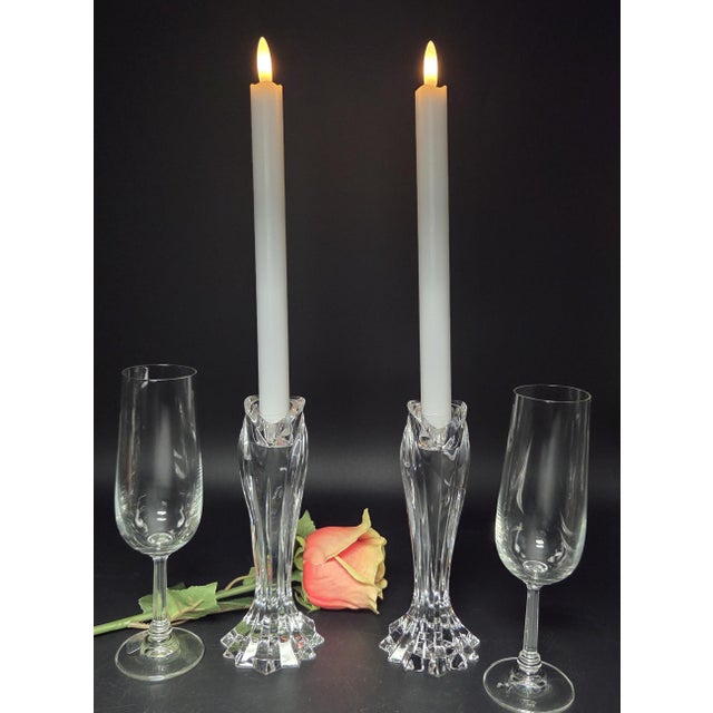 Late 20th Century Lenox Artic Bloom Crystal Candlestick Holders- A Pair For Sale - Image 15 of 18