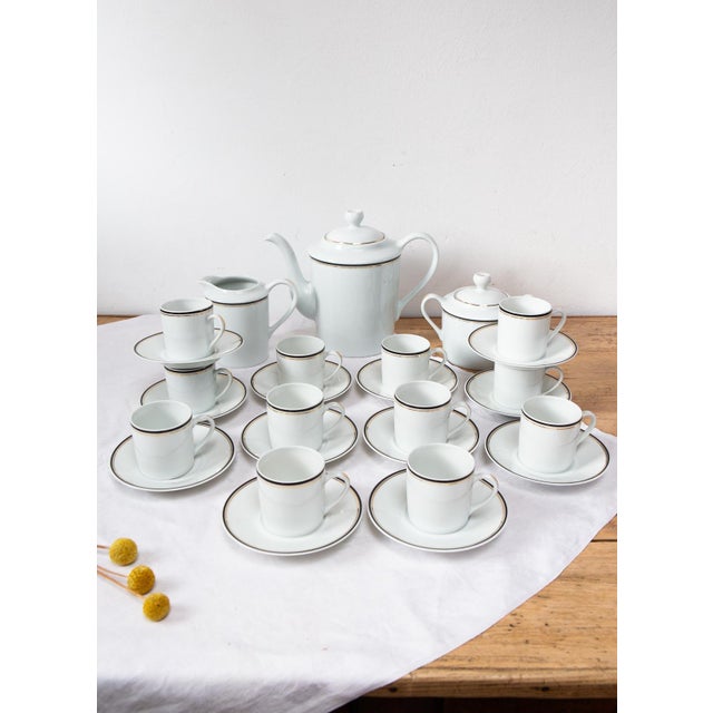 Gold Navy Blue and Gold Porcelain Coffee Set, 1990s, Set of 26 For Sale - Image 8 of 8