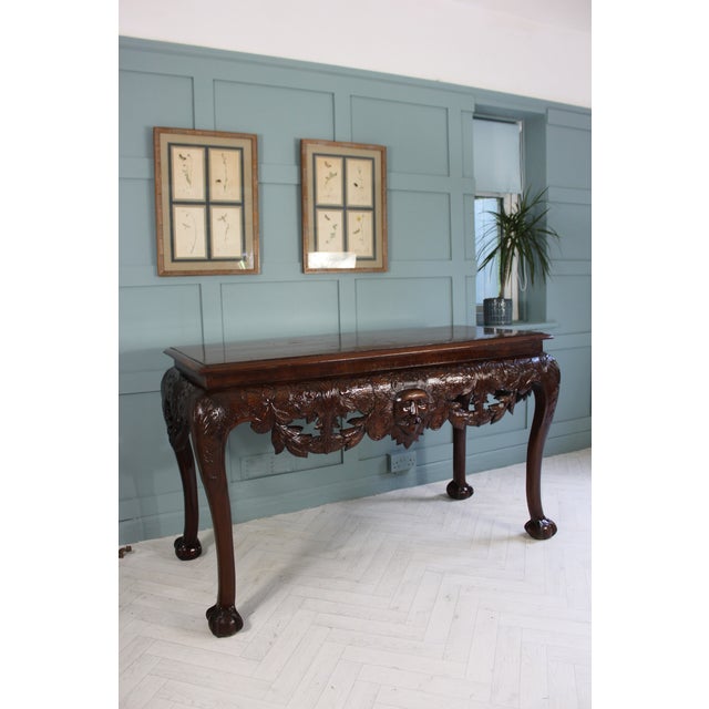 Brown Antique Irish Mahogany Serving Table For Sale - Image 8 of 14