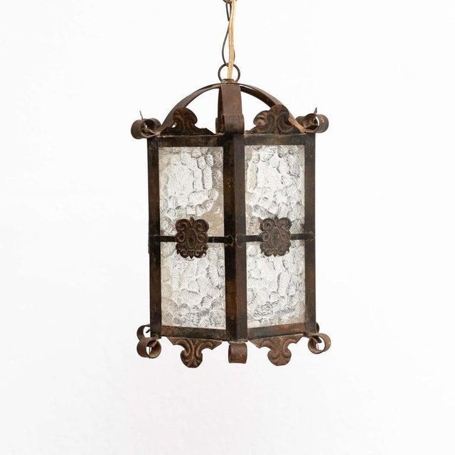 Vintage Metal Pendant Lamp, 1950 For Sale - Image 9 of 15