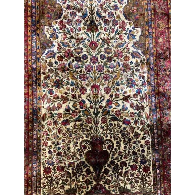 1920s 1920s Vintage Tree of Life Silk Kashan Rug For Sale - Image 5 of 9