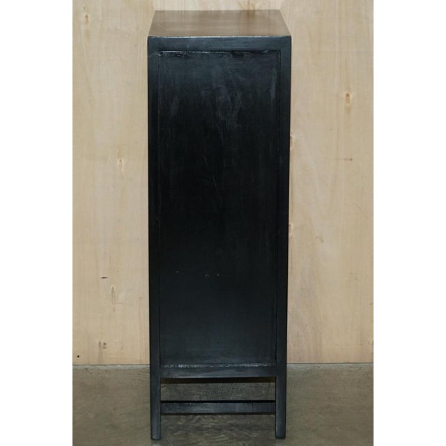 Chinese Butterfly Hand Painted Lacquered Cupboard, 1900s For Sale - Image 14 of 18