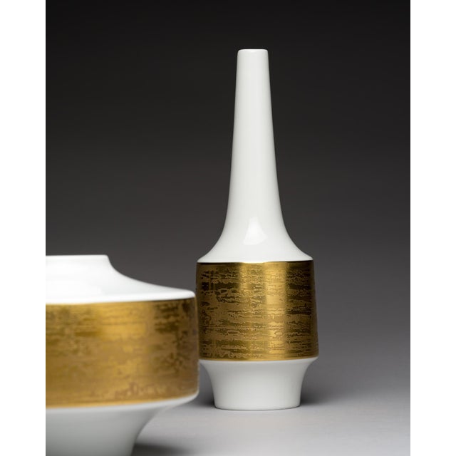 White and Gilt Porcelain Vases by Heinrich Selb, Germany, 1960s, Set of 2 For Sale - Image 10 of 18