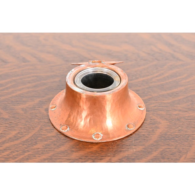 Metal Roycroft Arts & Crafts Hammered Copper Inkwell For Sale - Image 7 of 12