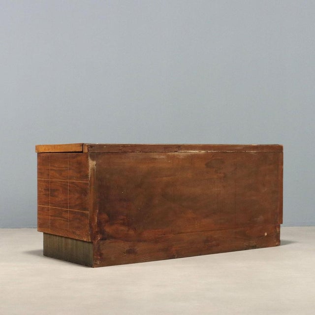 Brown Vintage Chest in Walnut, 1940s For Sale - Image 8 of 10