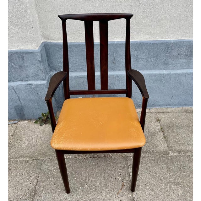 1970s Scandinavian Modern Mahogany and Leather Armchair from DOF, 1970s For Sale - Image 5 of 16