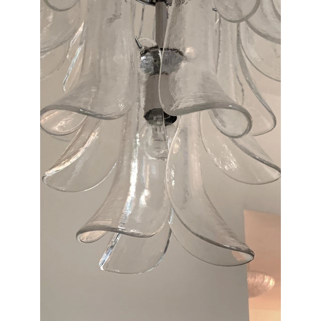 Metal Contemporary Transparent "Selle" Murano Glass Chandelier For Sale - Image 7 of 13