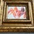 Original approx 4 x 5 painting on paper unsigned study Overall size with vintage distressed finish frame is 9.75 x 10.75
