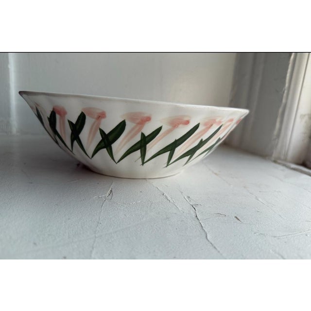 Antique Italian Hand Painted Serving Bowl, Nove/Bassano Faience Floral, Early 20th Century Italy For Sale In New York - Image 6 of 8