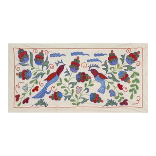 Uzbek Suzani Animal Cotton Tablecloth - Wall Decor For Sale