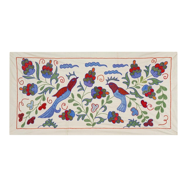 Uzbek Suzani Animal Cotton Tablecloth - Wall Decor For Sale