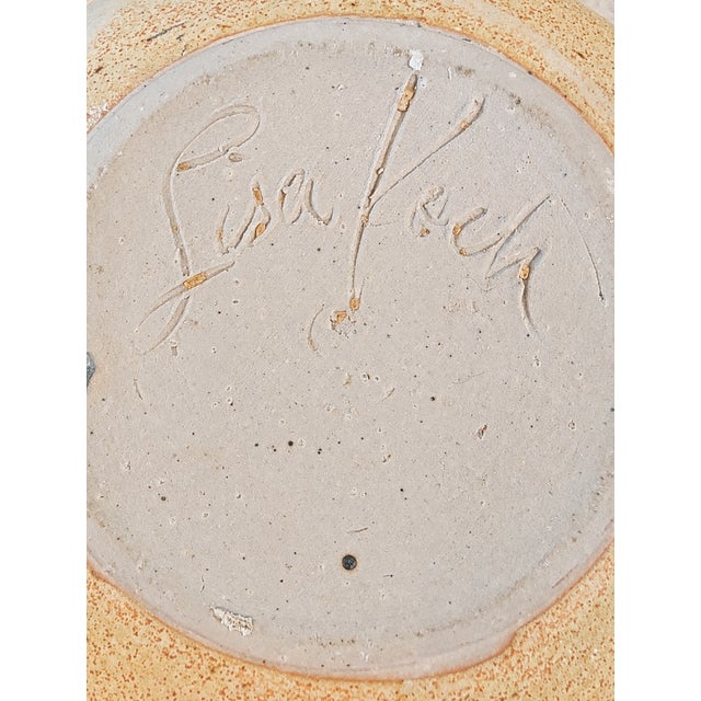 Late 20th Century Lisa Koch Signed Studio Art Pottery Abstract Glazed Vase For Sale - Image 6 of 7